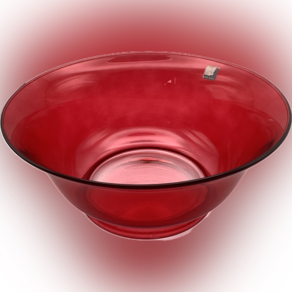 Marc Aurel Red Glass Footed Flared Bowl